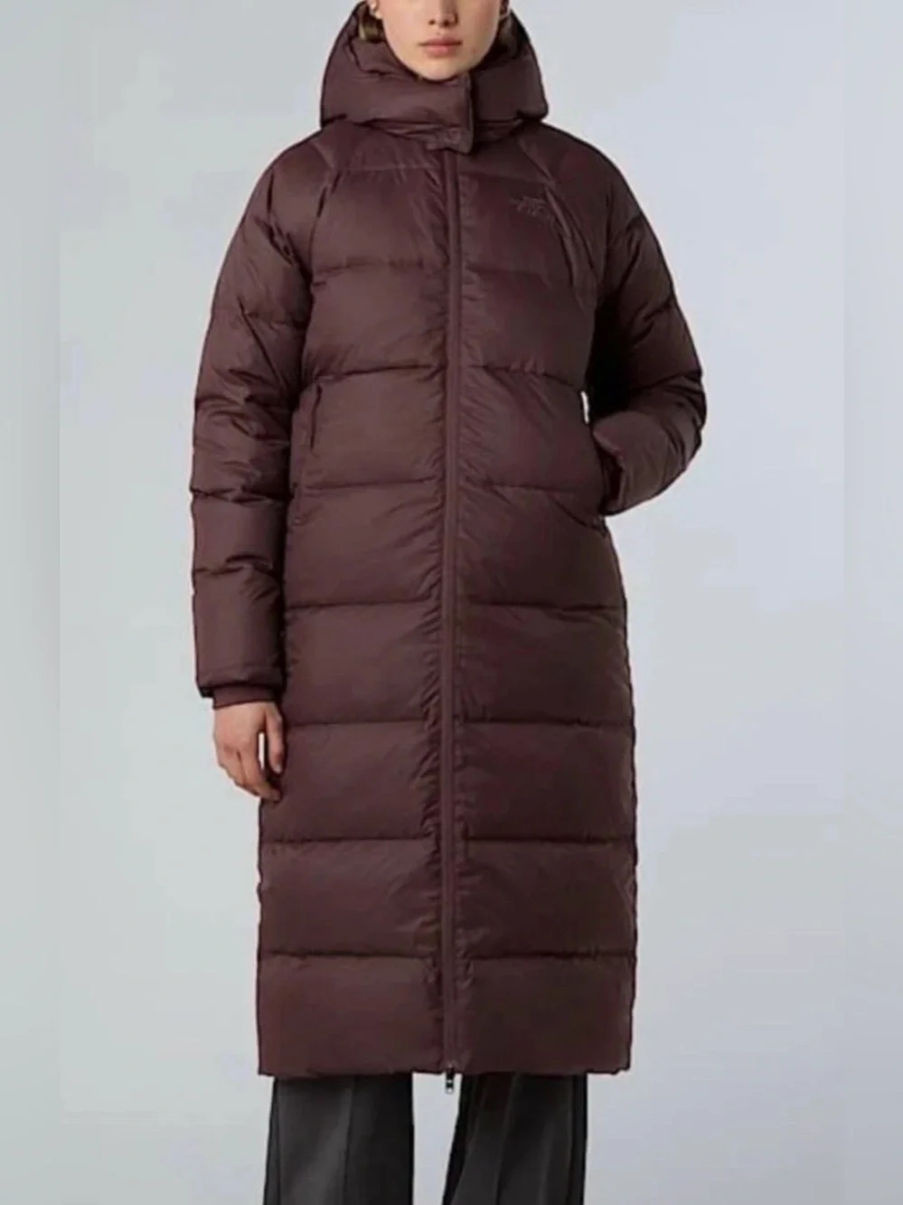 The North Face Hydrenalite City Long Down Hooded Parka Full Zip Brown Sz XS NWT
